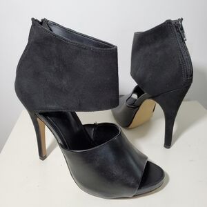 Apt.9 Women's Black Peep Toe Ankle Strap Shoes Sz 6.5 Sexy Night Out Whimsigoth